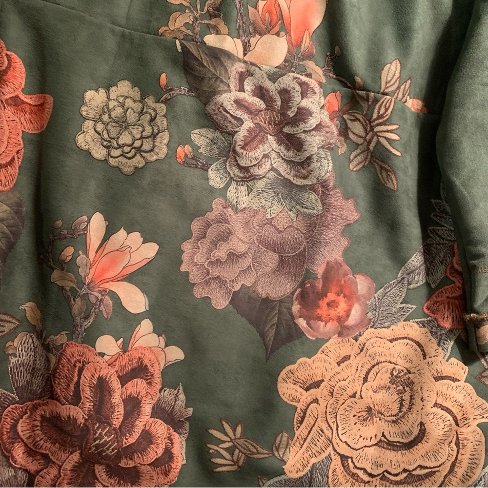 Anis.A Floral blooming soft asymmetrical button coat wearable art M - Picture 5 of 17